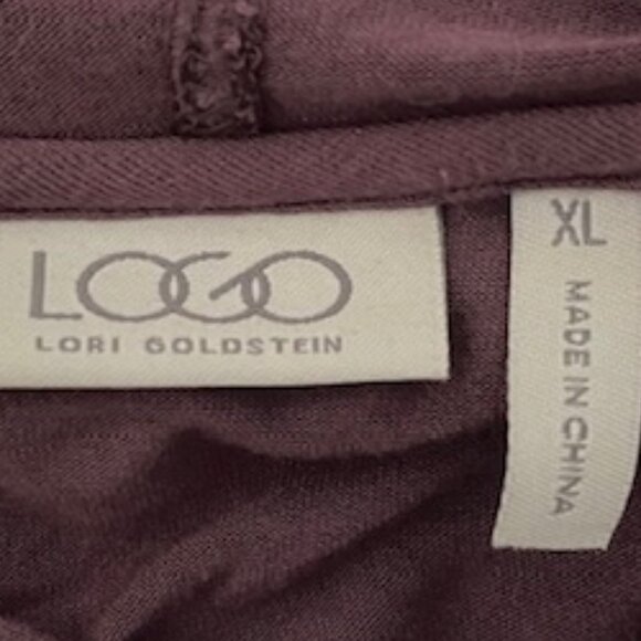 LOGO Lori Goldstein XL Oversized Front Zip Hooded Pockets Velvet Trim Tunic - Picture 4 of 5